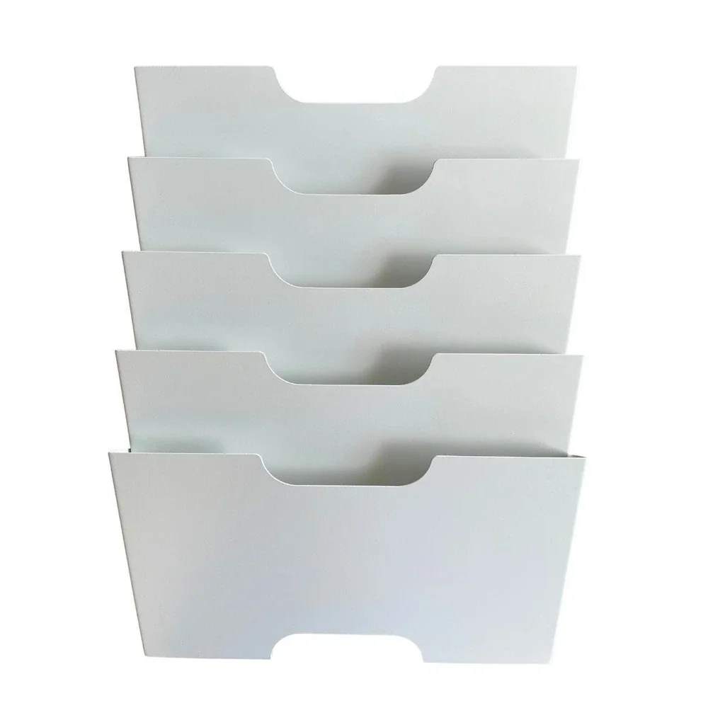 IKEA KVISSLE White Metal Wall Magazine Rack 5 Shelf Letter File Organizer
